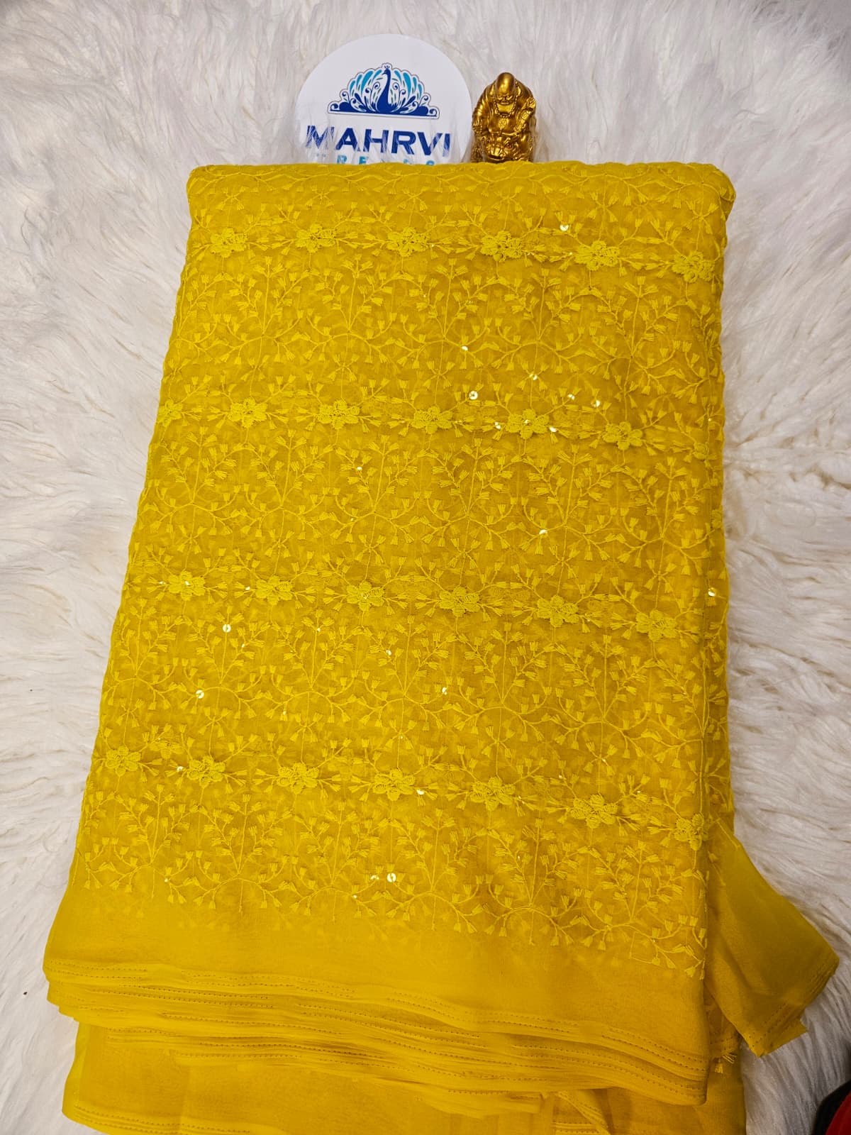 Floral Embroidered Sequin Mesh Lace Fabric | Soft Net Fabric by the Yard | Dress, Saree & Lehenga Material | Multiple Colors