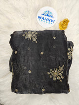 Embroidered Organza Fabric | Floral Sequin Embroidery | Lightweight & Elegant