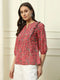 Coral Pink Paisley Printed Peplum Kurti