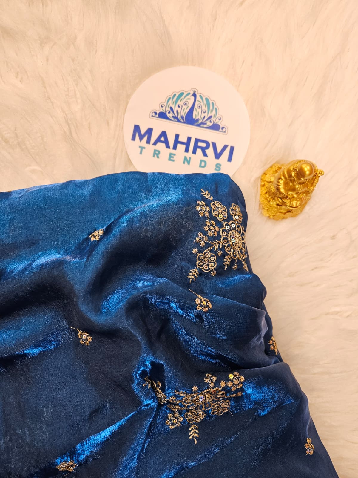 Embroidered Organza Fabric | Floral Sequin Embroidery | Lightweight & Elegant