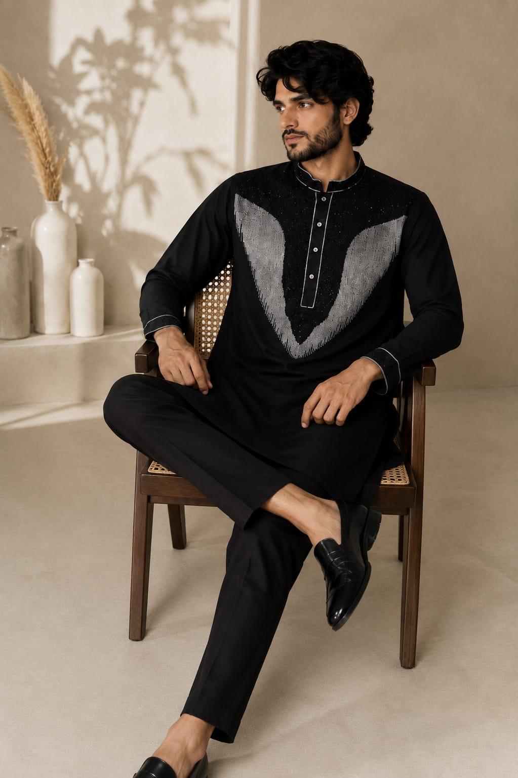 Embroidered Sequin Kurta