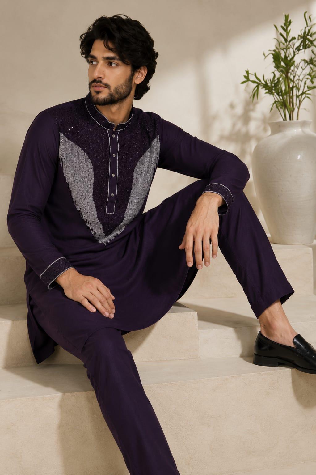 Embroidered Sequin Kurta