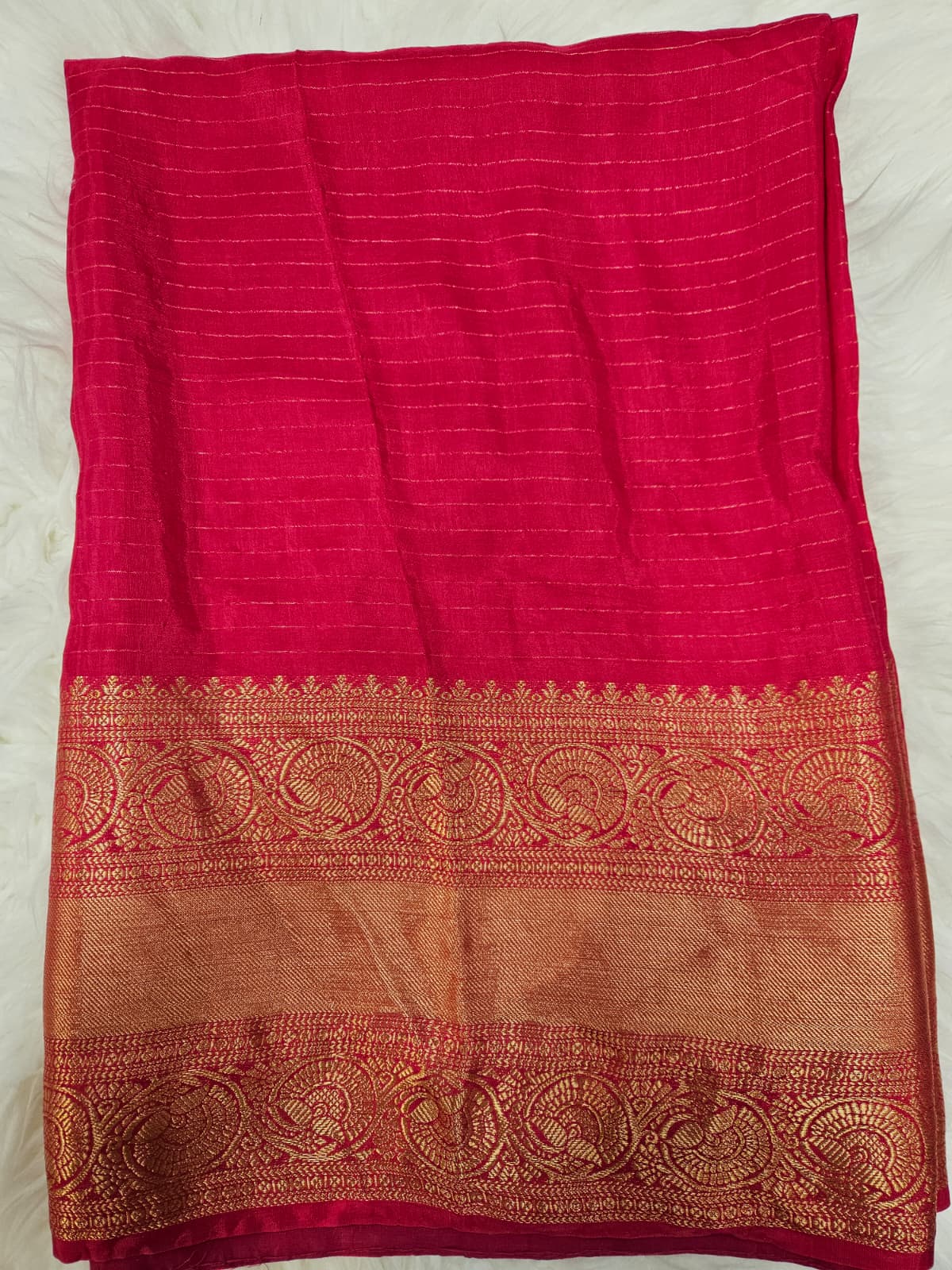 Royal Purple Designer Blouse with Pink Banarasi Saree – Traditional Silk Saree Set