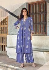 Women’s Printed Cotton Kurta Palazzo Set