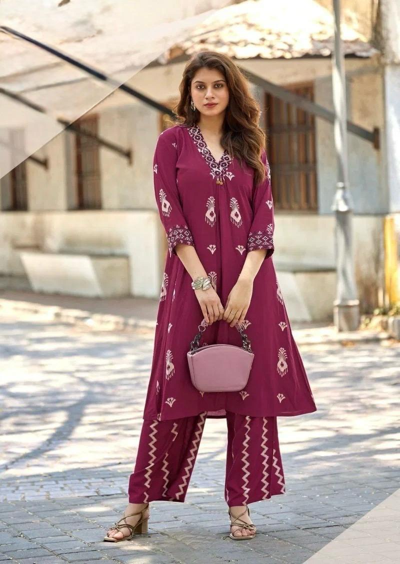 Women’s Printed Cotton Kurta Palazzo Set