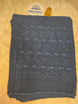 Floral Embroidered Sequin Mesh Lace Fabric | Soft Net Fabric by the Yard | Dress, Saree & Lehenga Material | Multiple Colors