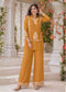 Mustard Yellow Embroidered Palazzo Suit Set