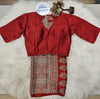 Maroon Silk Designer Blouse with Traditional Printed Saree – Classic Ethnic Saree Set