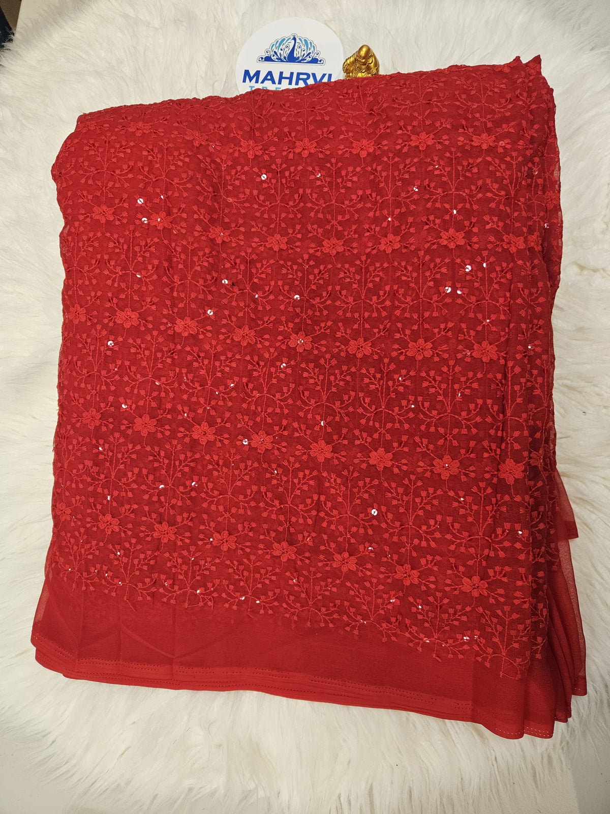 Floral Embroidered Sequin Mesh Lace Fabric | Soft Net Fabric by the Yard | Dress, Saree & Lehenga Material | Multiple Colors