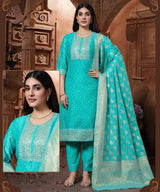 Chanderi Jacquard Suit Set