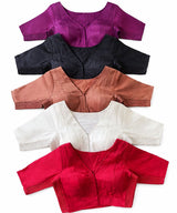 Classic Silk Saree Blouse – Multiple Colors