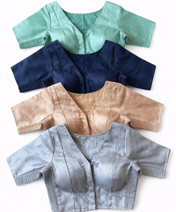 Classic Silk Saree Blouse – Multiple Colors