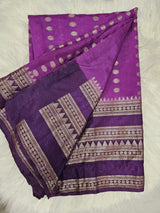 Purple Banarasi Designer Blouse with Matching Purple Saree – Traditional Woven Saree Set