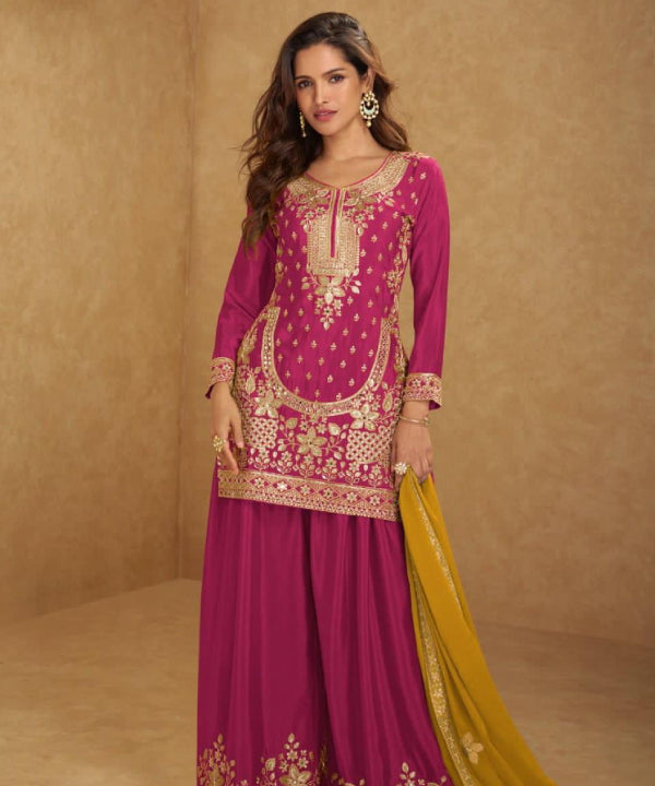 Elegant Embroidered Kurta Palazzo Set