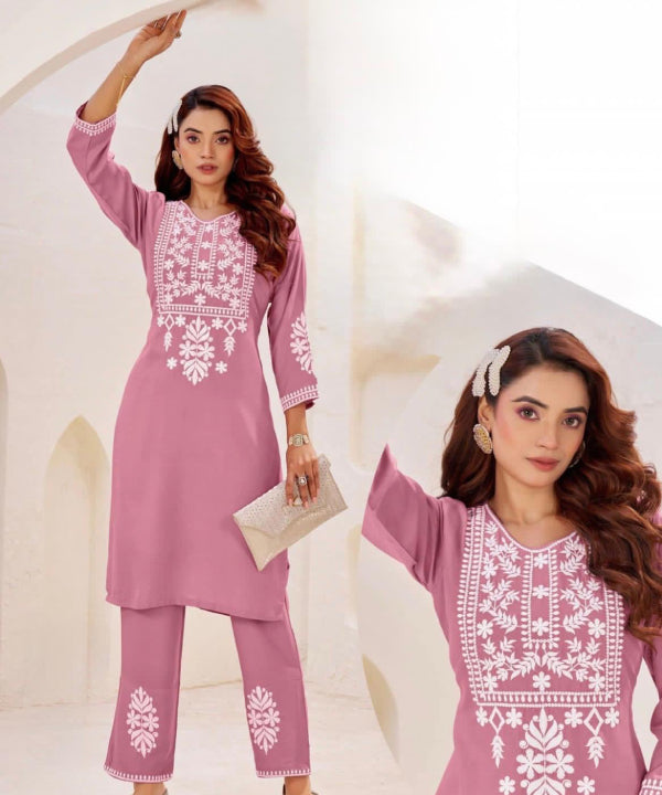 Elegant Lucknovi Embroidered Kurta Set Collection