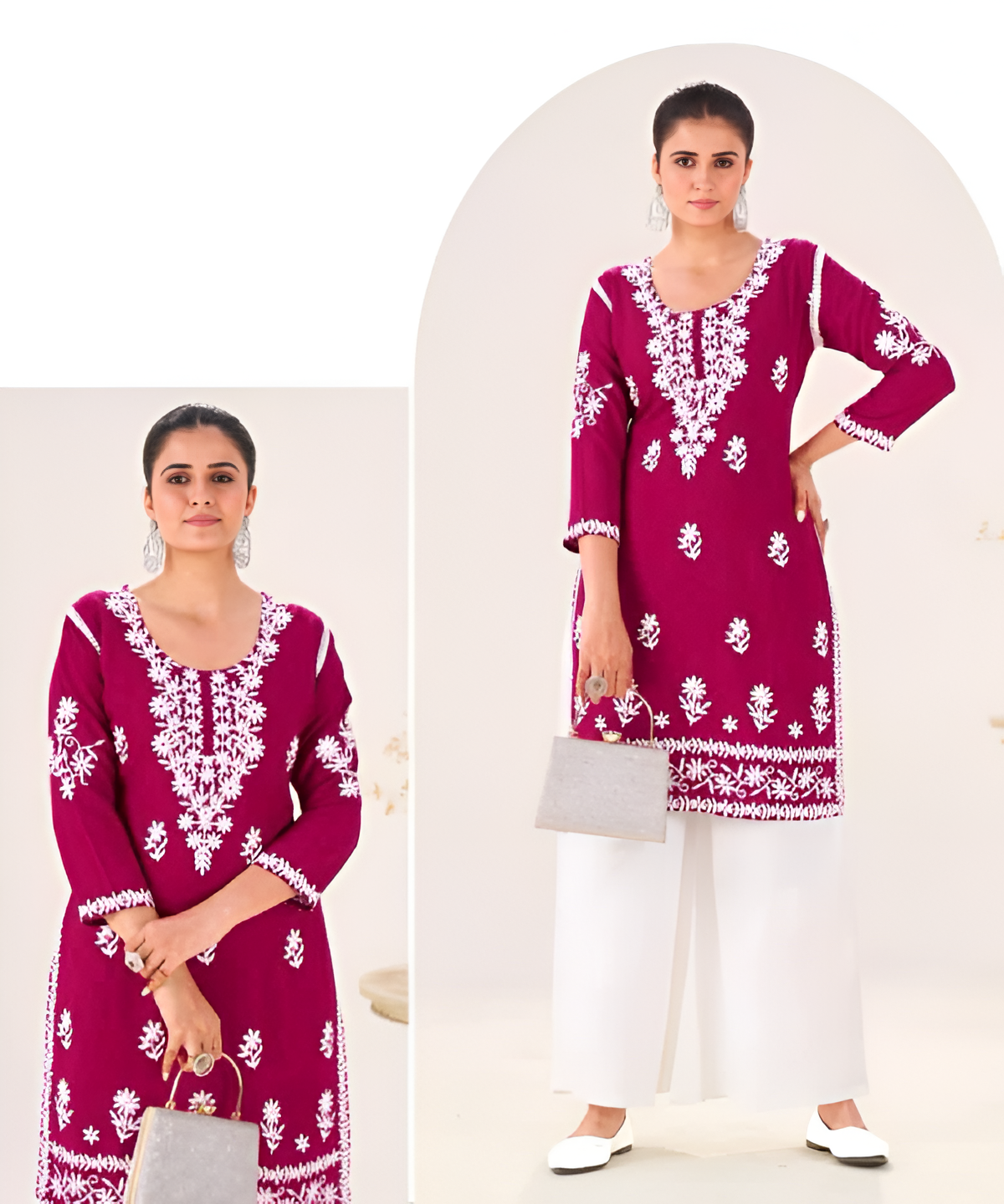 Elegant Lucknowi Embroidered Kurta Set Collection
