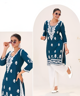 Elegant Lucknowi Embroidered Kurta Set Collection