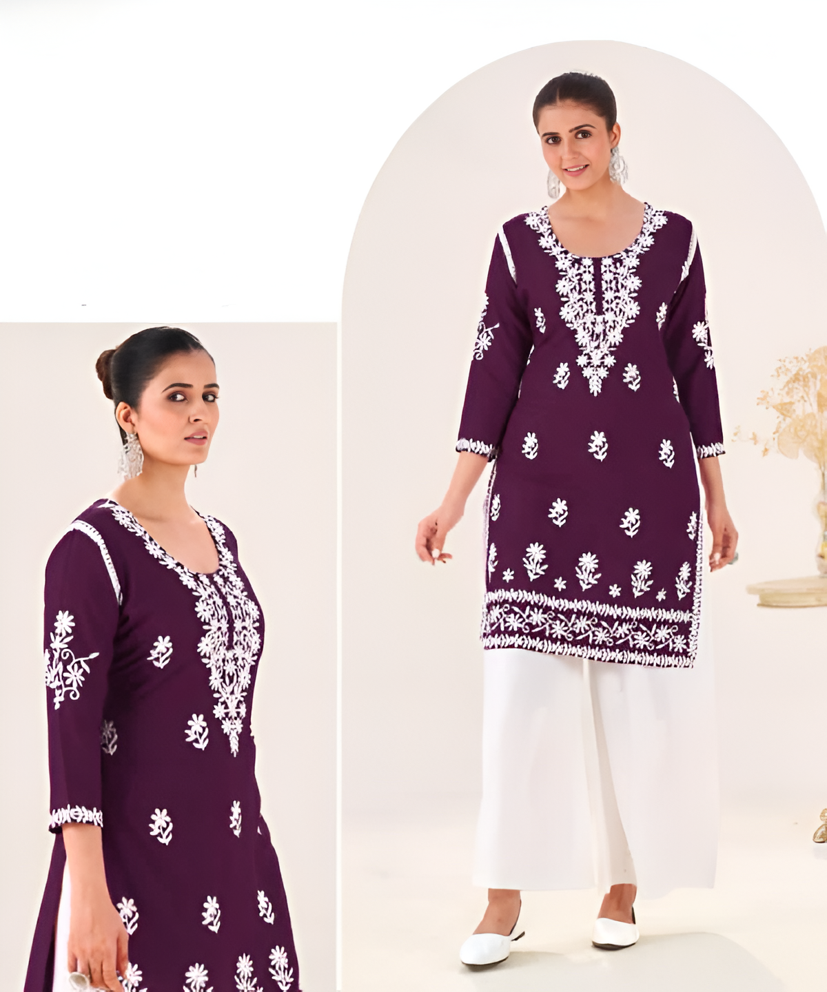 Elegant Lucknowi Embroidered Kurta Set Collection