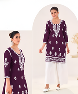 Elegant Lucknowi Embroidered Kurta Set Collection