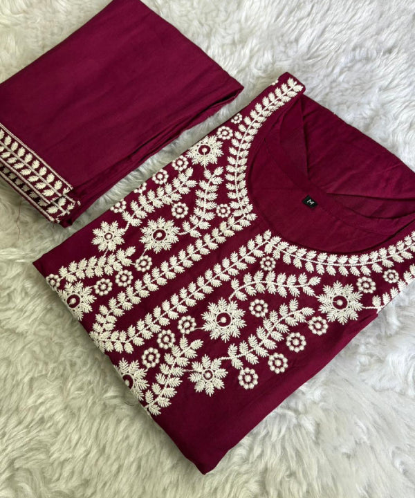 Embroidered Kurta Pant Set