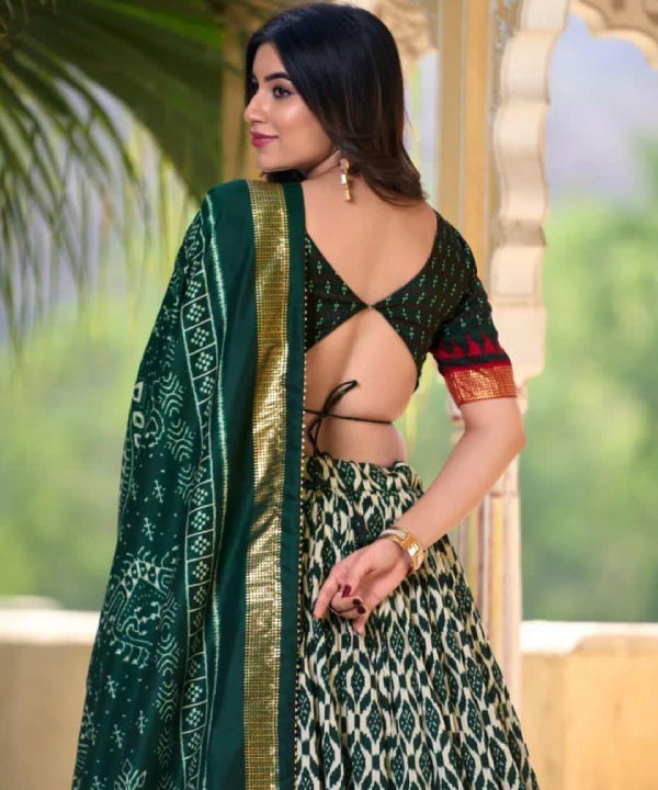 Emerald Grace Lehenga Saree Set
