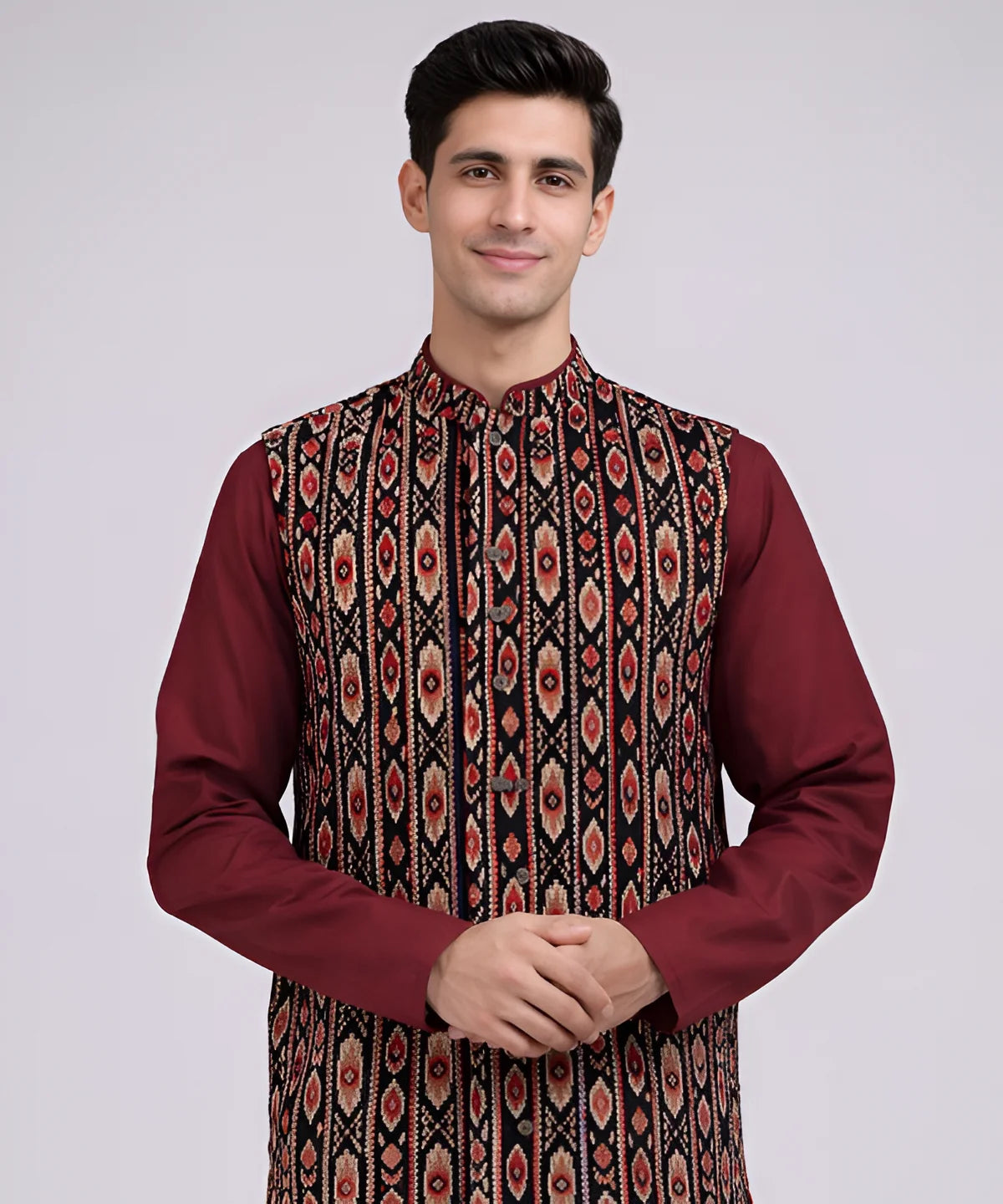 Cotton printed Nehru jacket