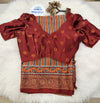 Maroon Puff Sleeve Designer Blouse with Traditional Printed Saree – Classic Ethnic Saree Set