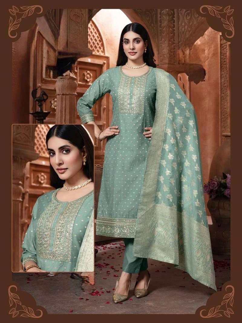 Chanderi Jacquard Suit Set