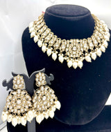 Antique Gold Kundan Choker Set with Pearl Drops