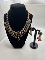 Ruby Teardrop Victorian Necklace Set