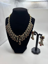 Ruby Teardrop Victorian Necklace Set
