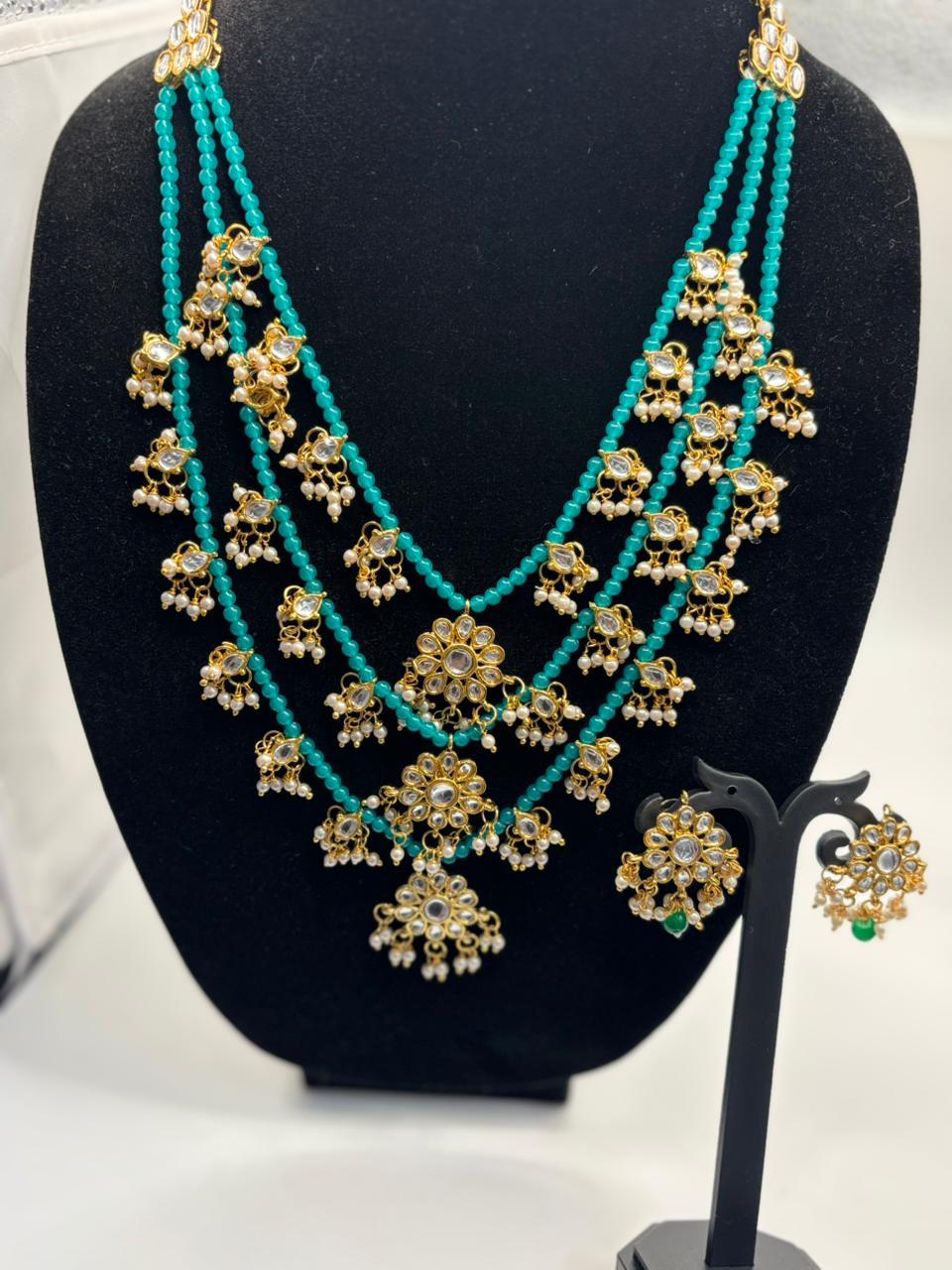 Royal Pearl & Kundan Layered Necklace Set