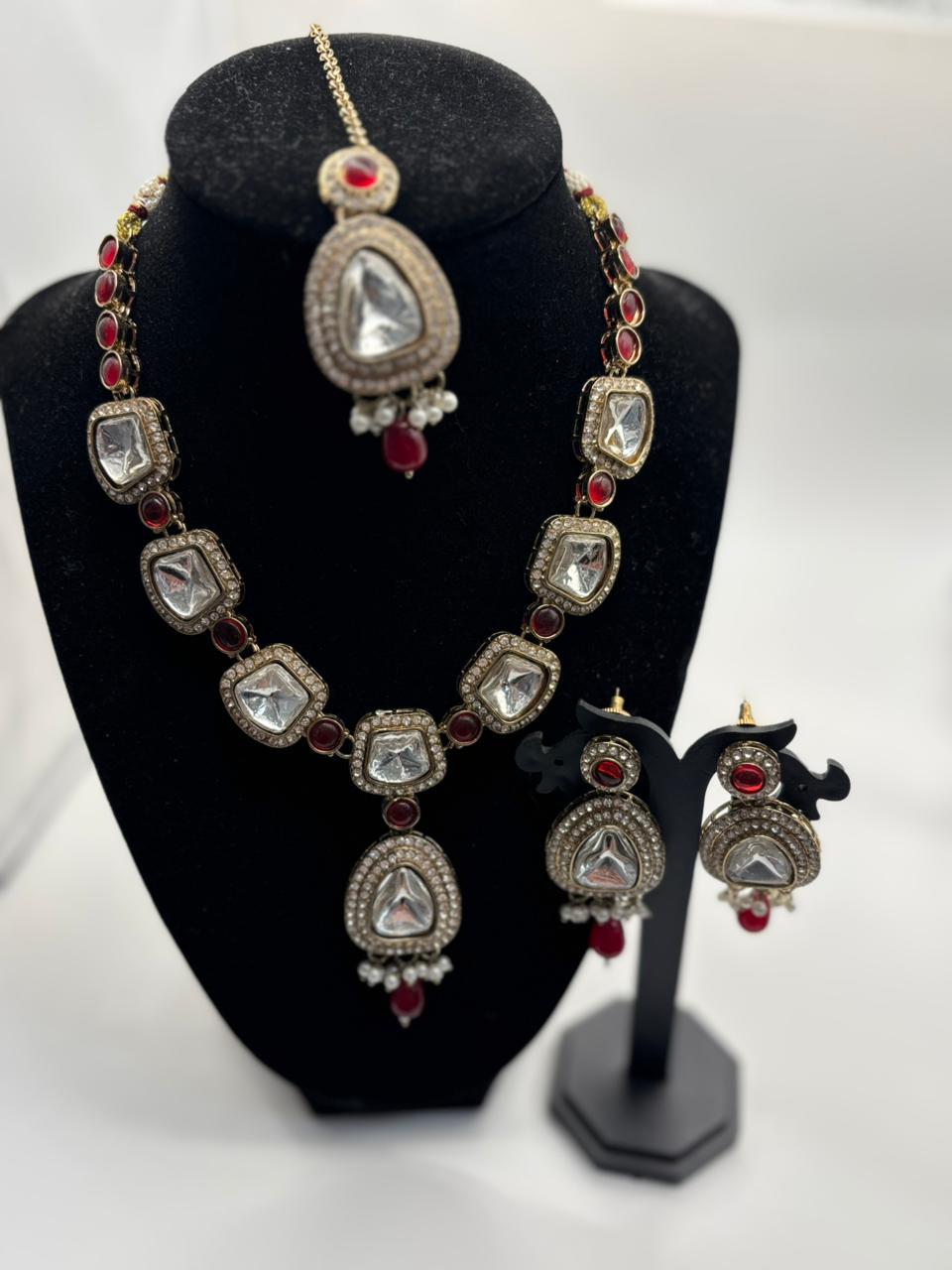 Ruby Kundan Statement Necklace Set