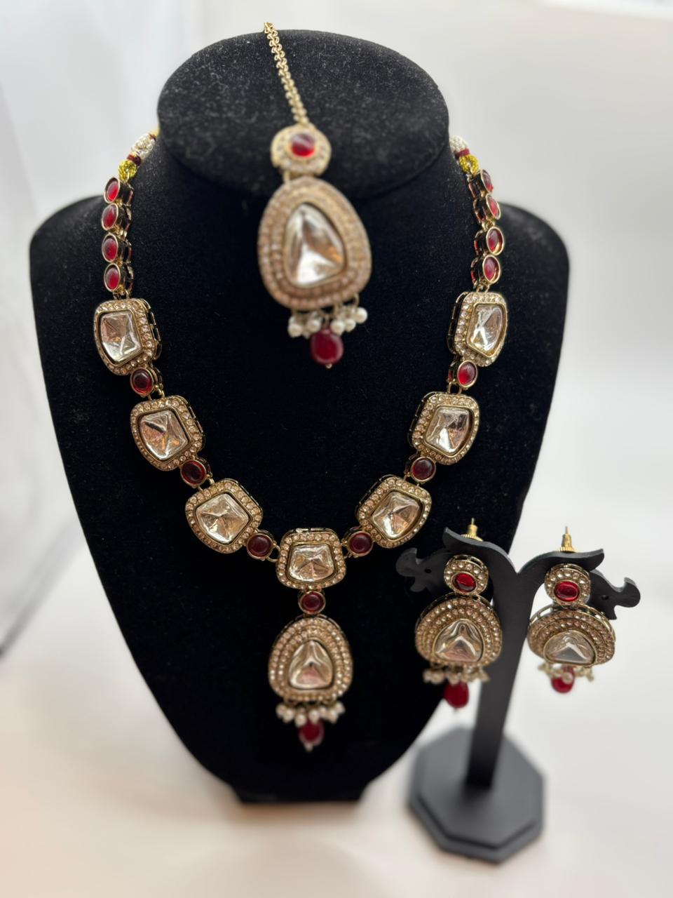 Ruby Kundan Statement Necklace Set
