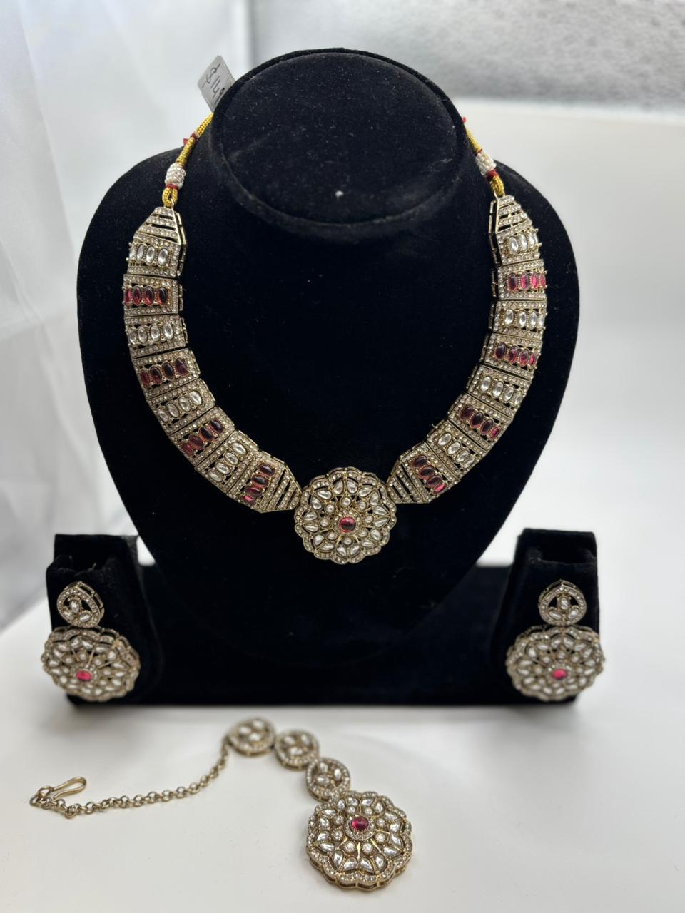 Ruby Heritage Statement Necklace Set
