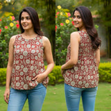 Cotton Printed Sleeveless Top