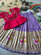 Banaras Lehenga Choli Set with Embroidered Peplum Blouse