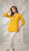 Embroidered Cotton Short Kurta