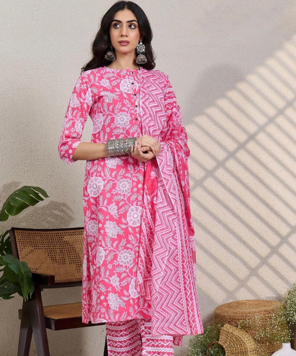 Elegant Printed Kurti Set Collection with Dupatta