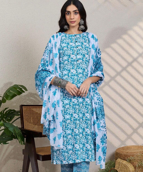 Elegant Printed Kurti Set Collection with Dupatta
