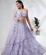 Lavender Embroidered Designer Lehenga Set