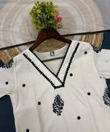 Minimal Embroidered Cotton Suit Set – Effortless Everyday Elegance