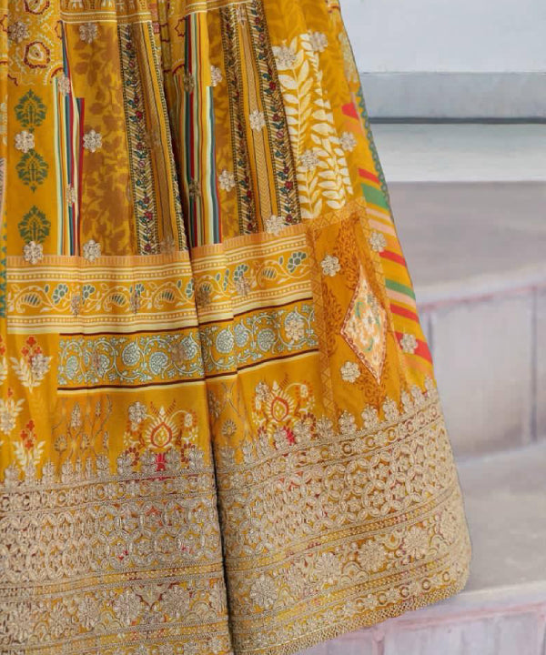Mustard Radiance Printed Lehenga Set