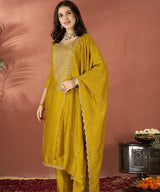 Mustard Embroidered Festive Suit Set – Timeless Elegance