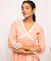 Peach Embroidered Cotton Dress