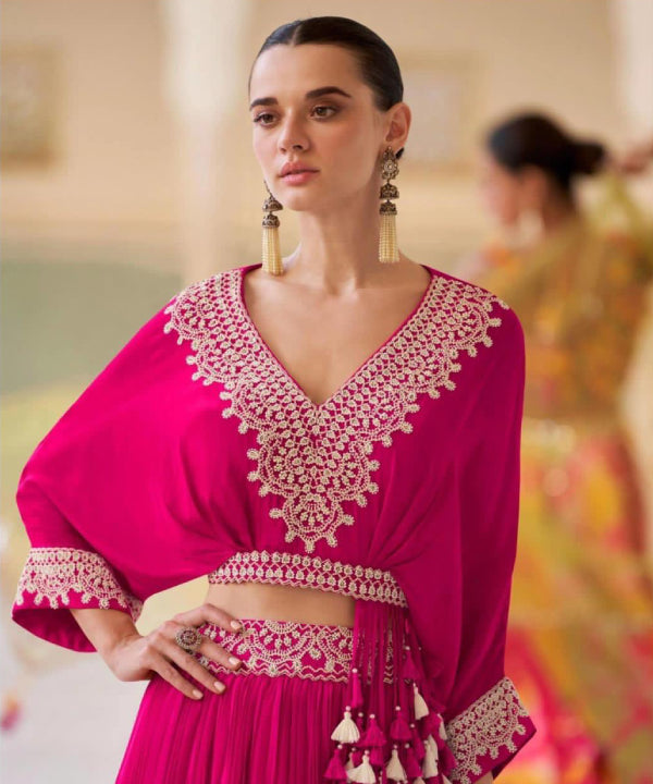 Rani Pink Embroidered Lehenga Set