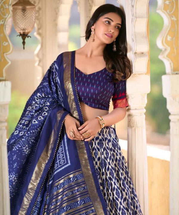 Regal Indigo Heritage Lehenga Set