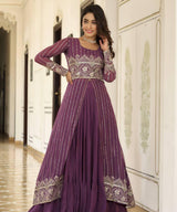 Regal Layered Jacket Skirt Set