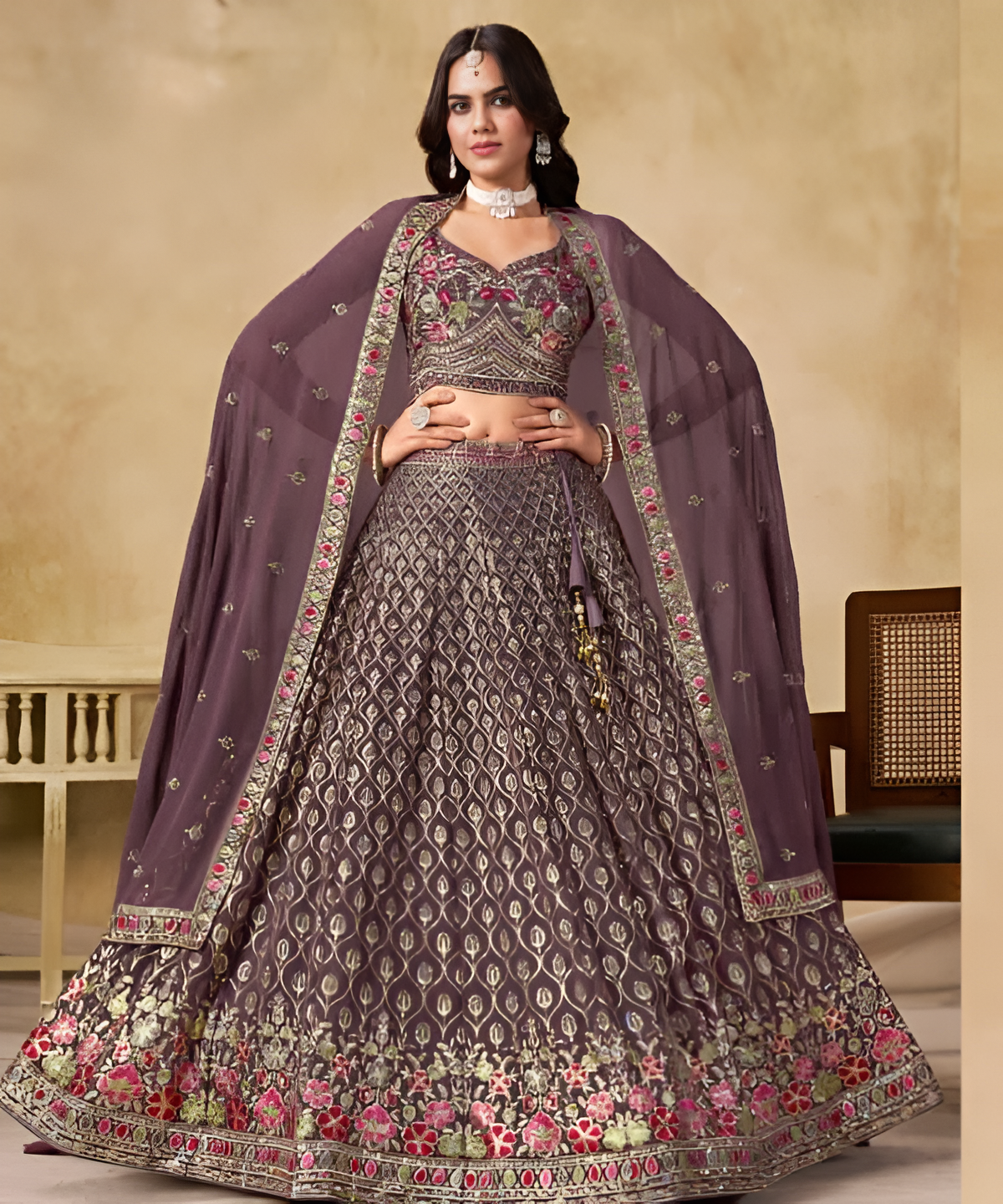 Royal Heritage Embroidered Lehenga Set