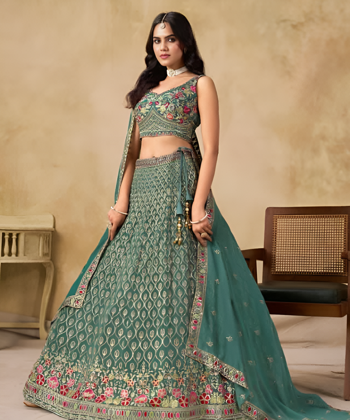 Royal Heritage Embroidered Lehenga Set